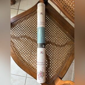 Vintage Village Floral/Bluebird Wallpaper Roll - Cream and Pink 56 sq. Ft.